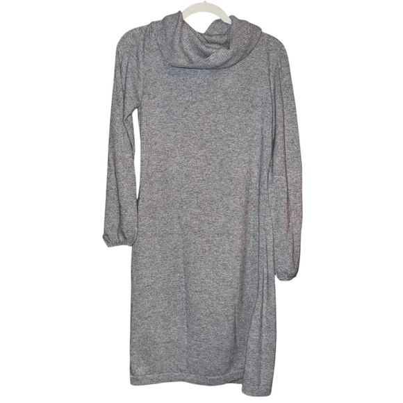 BODEN Cotton Cashmere Rabbit Fur Blend Cowl Neck Sweater Midi Dress Gray Size 14 - Picture 7 of 16